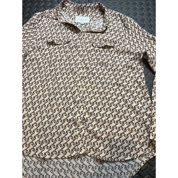 The Shirt by Rochelle Behrens LARGE unicorn print flowy button down boho womens - Picture 2 of 9